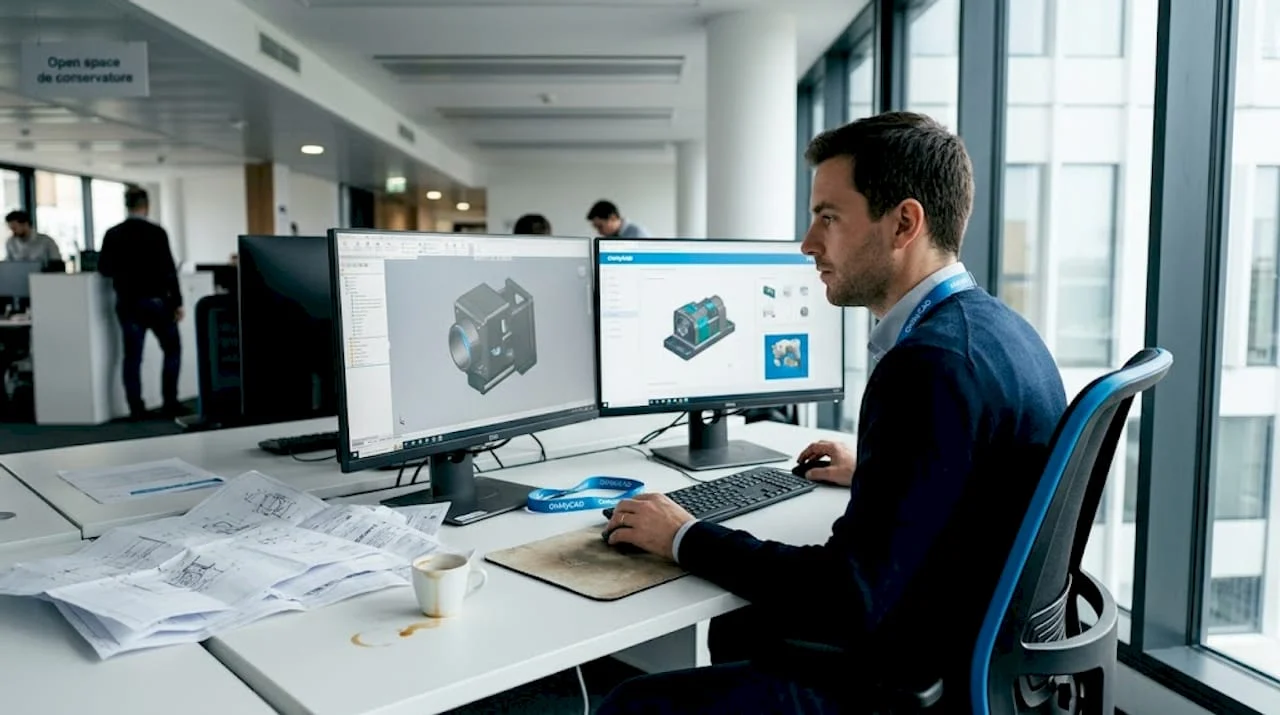 Ingénieur spécialisé en modélisation numérique, travaillant dans un open space