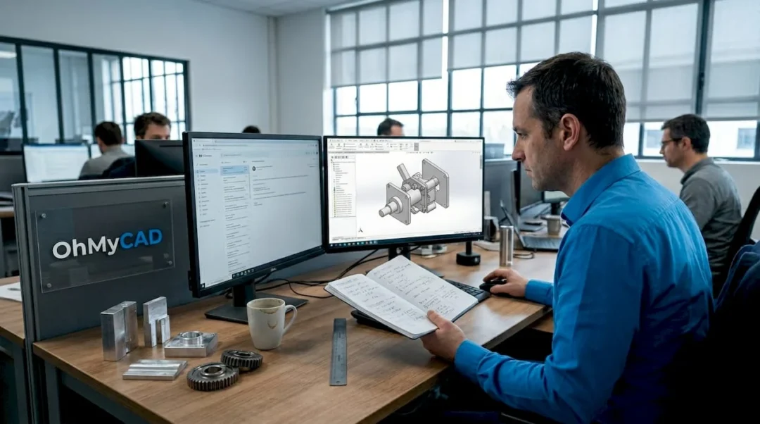 Engineer specialising in computer-aided design, working within an engineering design office.