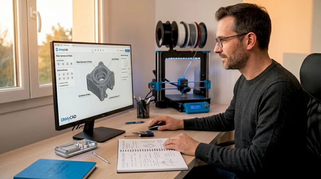 Un artisan en train de peaufiner un modèle 3D dans son atelier